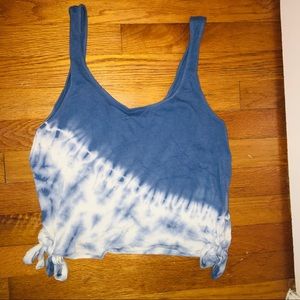 Tie dye crop with adjustable ties